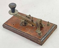 ANTIQUE MORSE CODE KEY - WOOD