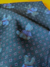 Seconds...Dressmaking Fabric Medium/Thick 380 X 145 CMS Deep Green Teddy Bears