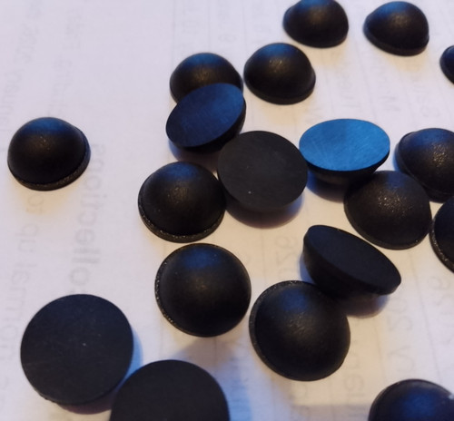 50x rubber feet black - rubber, domed
