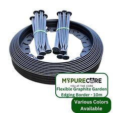 Garden Lawn Edging Border 10m 32ft Flexible Edge for Grass, Beds & Borders +Pegs