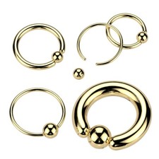 Large Heavy Captive Bead Ring CBR Steel Ear, BCR, Prince Albert, Septum 1.6-6mm