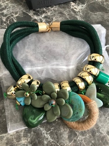 New chunky green necklace with - chunky,