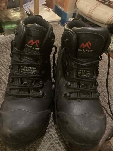 Rock fall steel toecap boots - steel,
