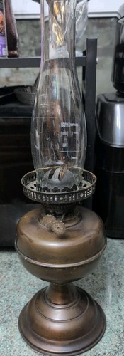 Duplex vintage brass oil lamp - brass,