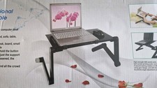 Black Folding Laptop Table Multifunctional, Angle Height Adjustable