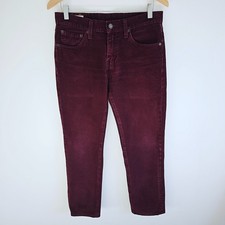 Levi's Premium 511 W30" L32" Corduroy Jeans Men's Burgundy Slim Fit Needle Cord