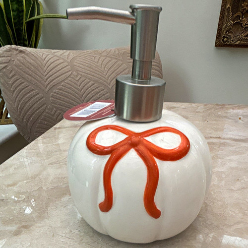 White ceramic soap dispenser - ceramic,