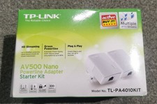 TP-Link AV500 Nano Powerline Adapter Starter Kit TL-PA4010 KIT Boxed Complete 