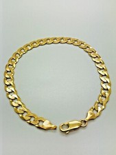9ct Yellow Solid Gold Curb Bracelet – 6.8mm – 7 ½" - CHEAPEST ON EBAY