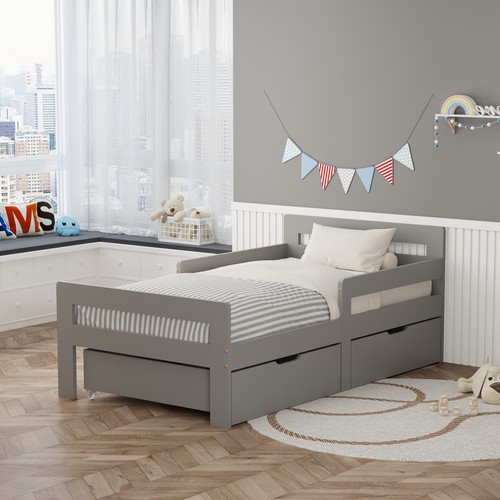 Wooden single bed toddler kids - toddler,