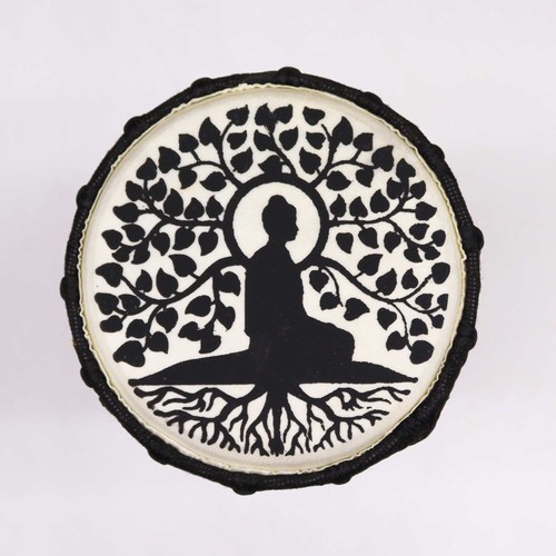 Buddha wide top djembe drum - top,