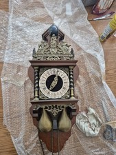 Vintage Dutch Hanging Wall Clock All Parts Included Please Read Description
