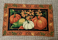 SET OF 4 Placemats Fall Harvest Thanksgiving Autumn Pumpkins Tapestry