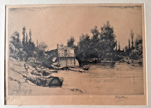 Original antique etching the - original, etching.