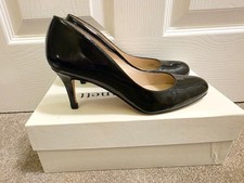 LK Bennett "Sabira" Black Patent Leather Mid Heel Court Shoes & Box *Size UK 4.5