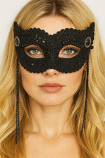 Black Sequin Masquerade Mask