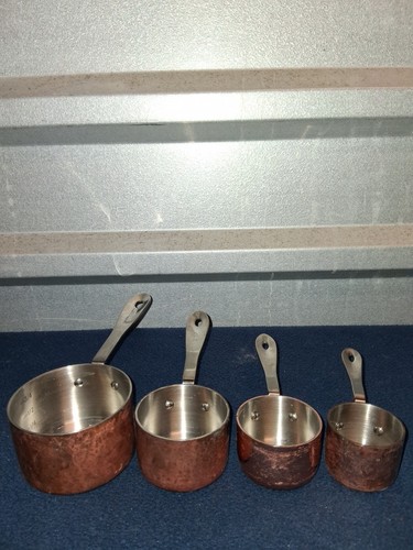 Vintage copper measuring cups - copper,