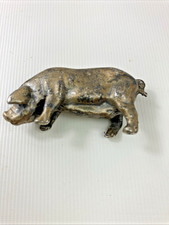 (RefJOH1) Small pig ornament metal, cold painted