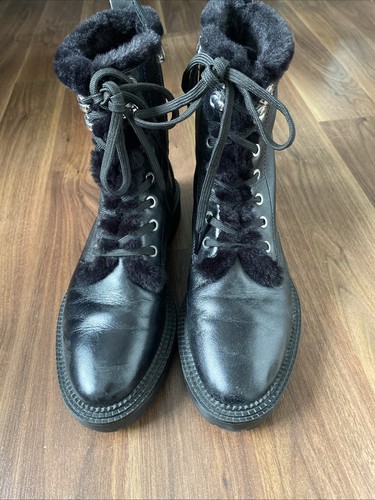 Zara black boots ankle biker - black,