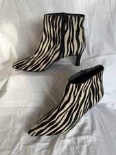 Zebra Stripe Pony Skin Vintage Style Boots- Hardly Worn Size 6