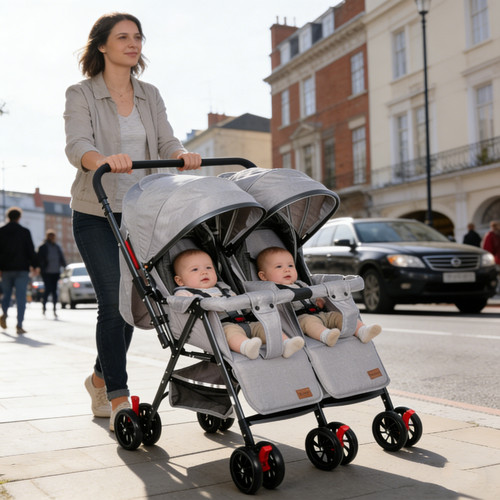 Double twin stroller - double,