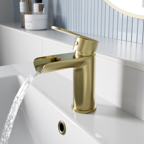 Avox brushed brass basin mixer - avox,