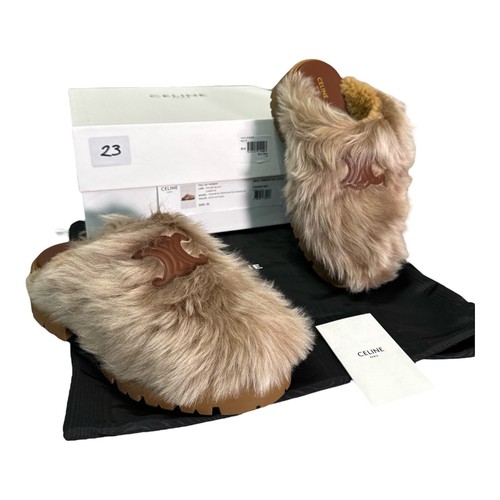 Celine shoes bulky beige lamb - shoes,
