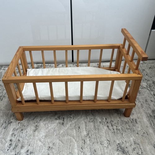 Vintage wooden baby doll bed - doll,