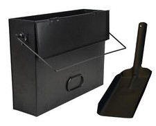 Ash Box Galvanise Can 15L Container Fireplace Bucket Bin Coal Shovel