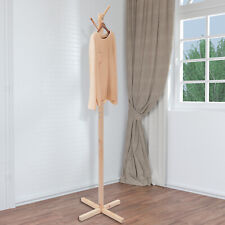 Solid Wooden Coat Rack Hat Hanger 8 Hooks Entryway Jacket Umbrella Tree Stand