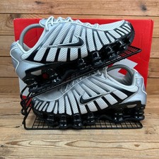 Nike Trainers Womens Size UK 6 Shox TL Metallic Silver Black Mesh Run Shoes