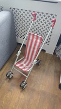 Vintage Maclaren Play Buggy Foldable - Red and White Stripes Used 