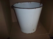 Vintage White Enamel Bucket