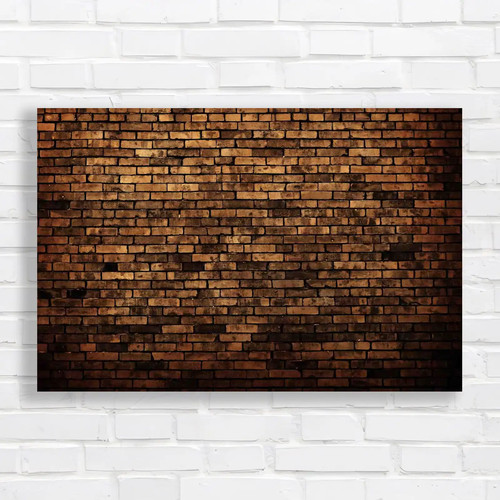 Deep red bricks canvas - red,