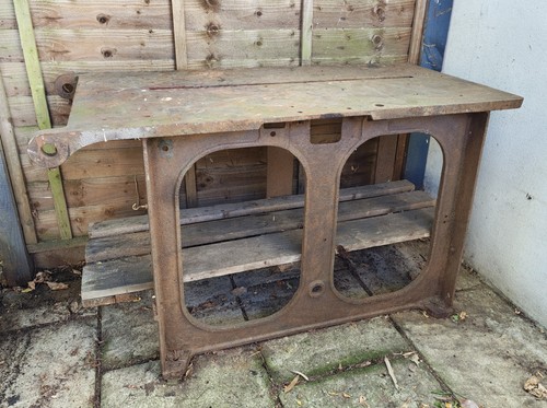 Vintage cast iron saw - cast, bench