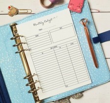 Printed A5 budget money