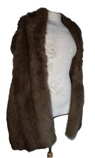 BROWN LARGE FOX ? SOFT FUR HUGE SCARF STOLE CHRISTMAS SKI WINTER SNOW VINTAGE