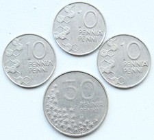 Group Of Finland Suomi Coins