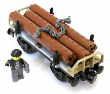 Lego train: LOG WAGON  & minifigure from set 60198 -new -  REF USBR