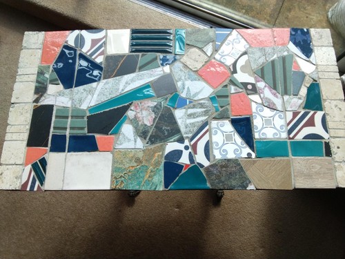 Mixed colour broken tiles - broken,