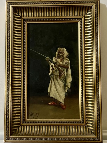 Antique oil painting african - oil,