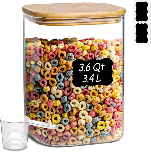 Square glass jars - 3.4l,