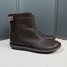 Camper Energia Humana Women Size US 7 Brown Pebble Leather Ankle Boots EU 38