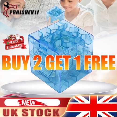 Cube maze puzzle money bank - 3d,