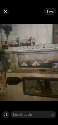 Antique wood buffet top mantel - wood, top/mantel