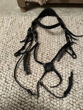 Black Fairfax grackle bridle with black crystal browband large Very good 