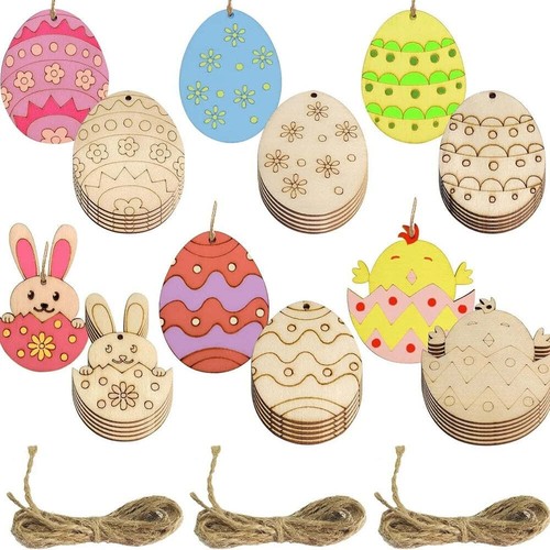 Piece set easter wooden - 12,