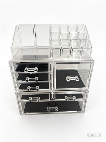 Large clear acrylic makeup - clear,