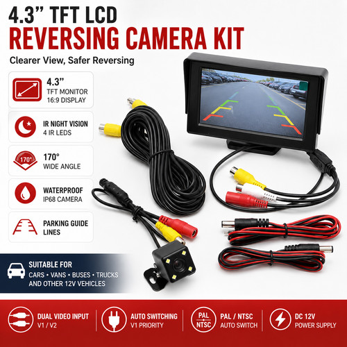 3in monitor rear view - 4.3in,