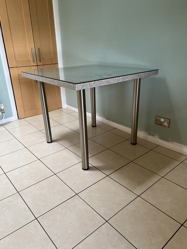 Kitchen table wth chrome - table,